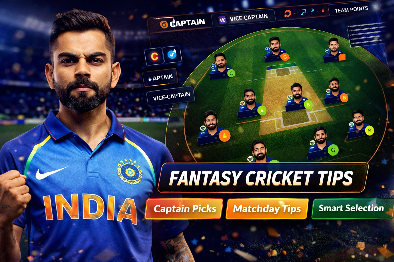 Fantasy 11 App role based fantasy cricket checklist